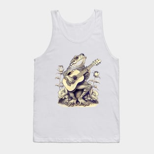 Cottagecore Frog Playing His Acoustic Guitar Tank Top